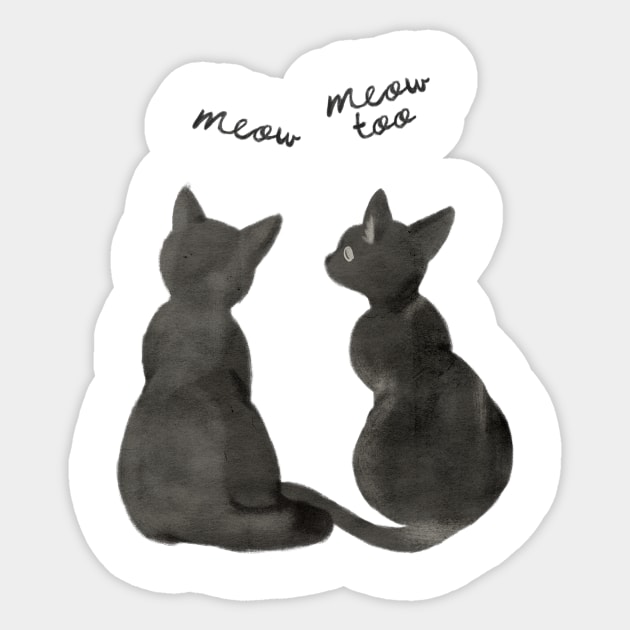 Black cats, meow Sticker by carolam